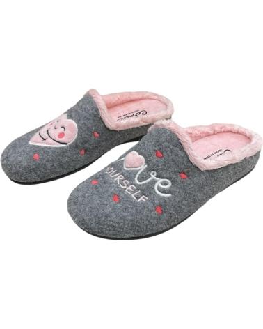 Pantoufles pour Femme CABRERA ZAPATILLAS DE CASA CORAZON GRIS PICOS