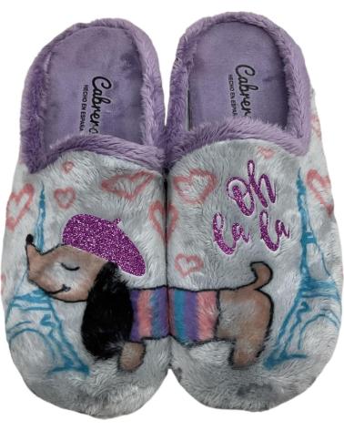 Calzado de casa de Mujer CABRERA ZAPATILLA CASA PARIS OH LA LA NIEBLA 3187 GRIS