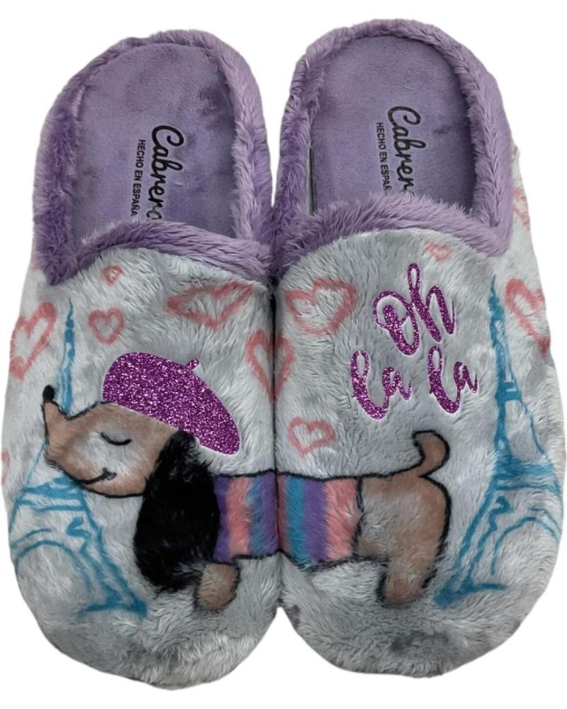 Calzado de casa de Mujer CABRERA ZAPATILLA CASA PARIS OH LA LA NIEBLA 3187 GRIS