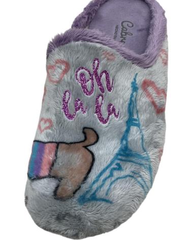 Calzado de casa de Mujer CABRERA ZAPATILLA CASA PARIS OH LA LA NIEBLA 3187 GRIS