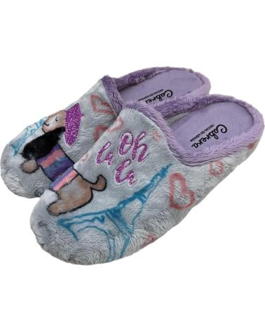 Calzado de casa de Mujer CABRERA ZAPATILLA CASA PARIS OH LA LA NIEBLA 3187 GRIS