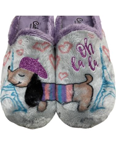 Calzado de casa de Mujer CABRERA ZAPATILLA CASA PARIS OH LA LA NIEBLA 3187 GRIS