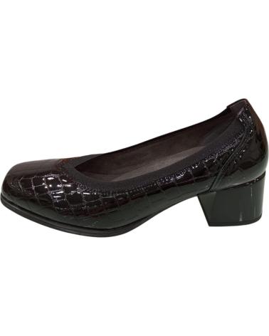 Zapatos de Mujer PITILLOS SALON EN CHAROL CON TEXTURA DE COCODRILO Y TACON COMOD NEGRO