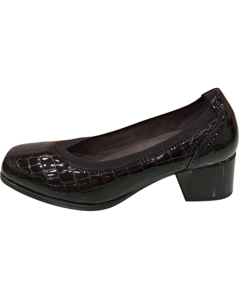 Zapatos de Mujer PITILLOS SALON EN CHAROL CON TEXTURA DE COCODRILO Y TACON COMOD NEGRO