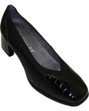Zapatos de Mujer PITILLOS SALON EN CHAROL CON TEXTURA DE COCODRILO Y TACON COMOD NEGRO