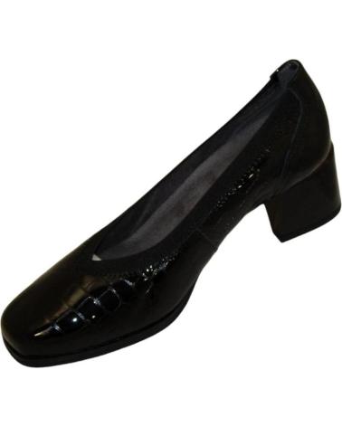 Zapatos de Mujer PITILLOS SALON EN CHAROL CON TEXTURA DE COCODRILO Y TACON COMOD NEGRO