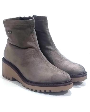 VIGUERA BOTÍN IMPERMEABLE TAUPE DE LICRA ELÁSTICA CON CUÑA TAUPE