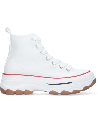 Woman Trainers PUNTOSALAO DEPORTIVAS ABOTINADAS LONA PARA MUJER COLOR BLANCO Y ROJO EV VARIOS COLORES