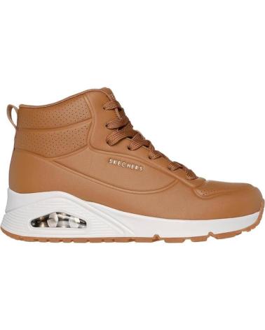 Botins-De-Mujer-SKECHERS-BOTINES-PLANOS-STAND-HIGH-MUJER-CUERO-MARRóN