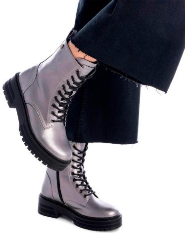 Boots für Damen REFRESH 172081 BOTAS MILITARES METALIZADAS DE MUJER PLOMO