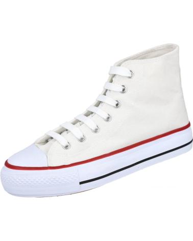 Sportivo per Donna L&R SHOES LR SHOES MDH-9 ZAPATILLAS ALTAS DE LONA CON PLATAFORMA BLANCO