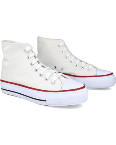 Sportivo per Donna L&R SHOES LR SHOES MDH-9 ZAPATILLAS ALTAS DE LONA CON PLATAFORMA BLANCO