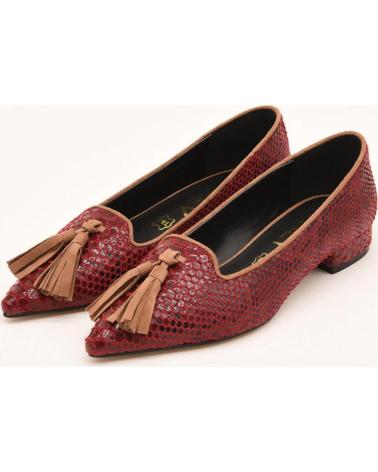 Zapatos-De-Mujer-AZAREY-574H586-BAILARINAS-EFECTO-SERPIENTE-CON-BORLA-TAUPE-BURDEOS