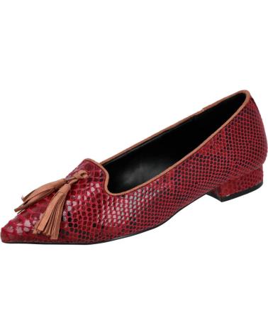 Zapatos-De-Mujer-AZAREY-574H586-BAILARINAS-EFECTO-SERPIENTE-CON-BORLA-TAUPE-BURDEOS