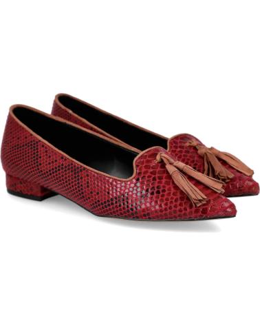 Zapatos-De-Mujer-AZAREY-574H586-BAILARINAS-EFECTO-SERPIENTE-CON-BORLA-TAUPE-BURDEOS