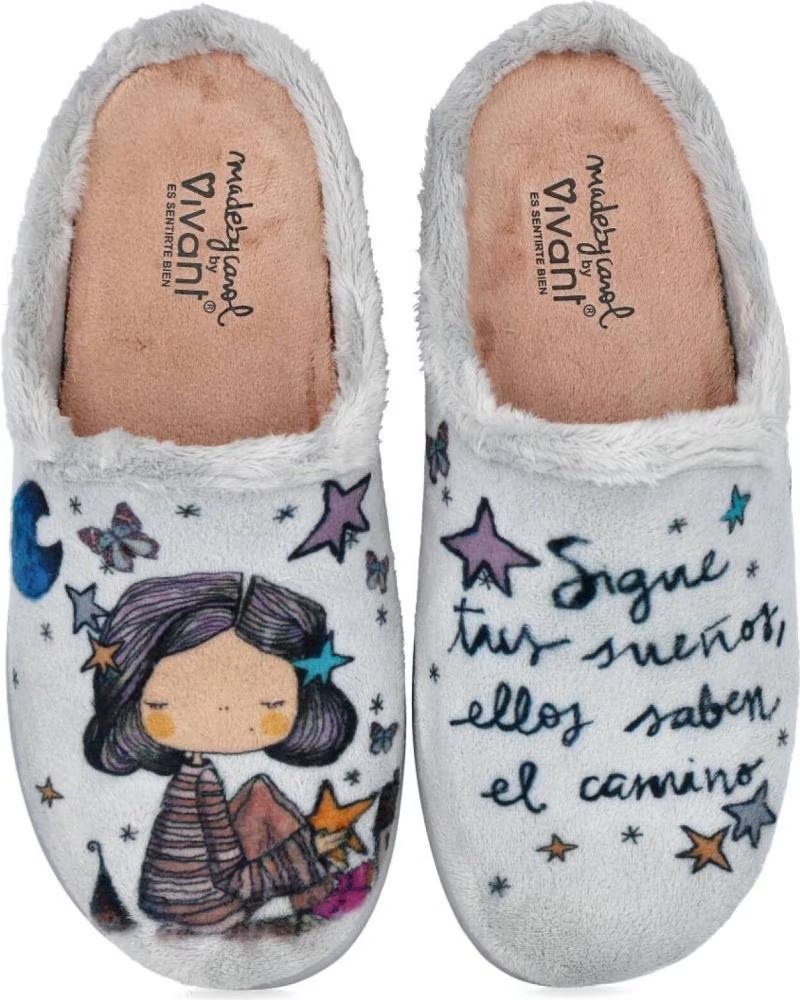 VIVANT ZAPATILLAS DE CASA EN PARA MUJER GRIS
