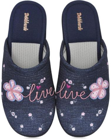 Pantofole per Donna DEVALVERDE 1556 ZAPATILLAS DE CASA PARA MUJER AZUL