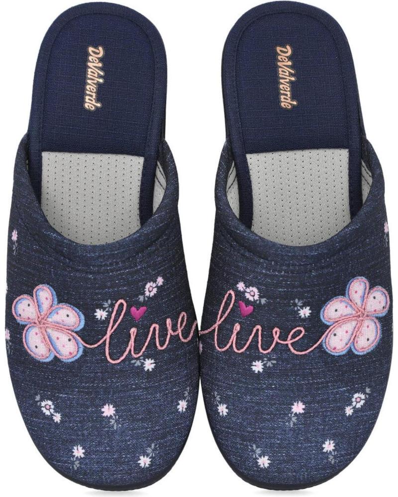 Pantofole per Donna DEVALVERDE 1556 ZAPATILLAS DE CASA PARA MUJER AZUL