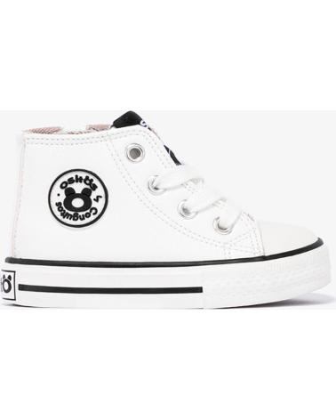 Trainers-De-Niña-CONGUITOS-ZAPATILLAS-ALTAS-DE-BEBE-LOGO-NAPA-BLANCO