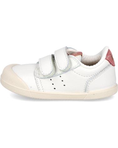 BASKETS FILLE IGOR W10325-383 TENNIS BAREFOOT BLANCHES AVEC DÉTAILS ROSES BLANCO ROSA
