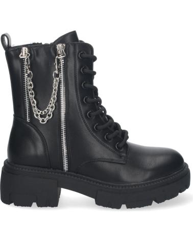Boots für Damen PUNTOSALAO BOTIN MILITAR NEGRO CON CORDONES Y CREMALLERA DETALLE CADENA VARIOS COLORES