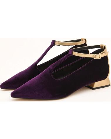 AZAREY 574H968 SAPATILHAS DE VELUDO ROXO COM TIRA METALIZADA PURPURA