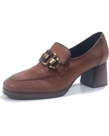 Zapatos de Mujer DCHICAS ZAPATO CASUAL DE PIEL CON TACON CUERO