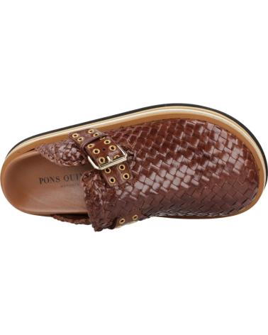 Woman Clogs PONS QUINTANA ZUECOS MUJER MODELO CAIMAN COLOR MARRON TRENZADO