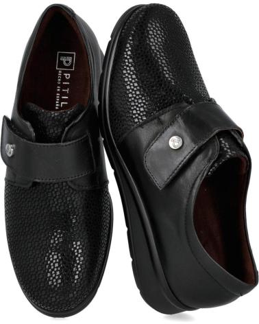 Schuhe für Damen PITILLOS 10010 ZAPATOS PLANOS CON VELCRO DE MUJER NEGRO