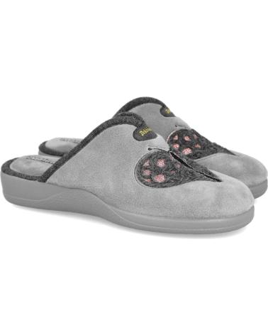 Pantoufles pour Femme DEVALVERDE 1162 ZAPATILLAS DE CASA PARA MUJER GRIS
