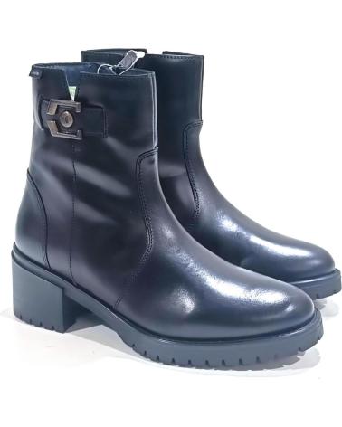 Botines de Mujer CALLAGHAN BOTIN CASUAL DE PIEL CON TACON DE GOMA NEGRO