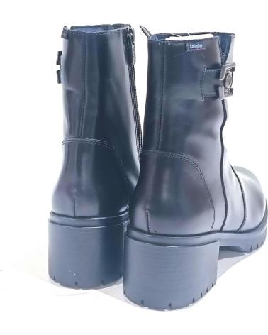 Botines de Mujer CALLAGHAN BOTIN CASUAL DE PIEL CON TACON DE GOMA NEGRO