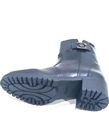 Botines de Mujer CALLAGHAN BOTIN CASUAL DE PIEL CON TACON DE GOMA NEGRO