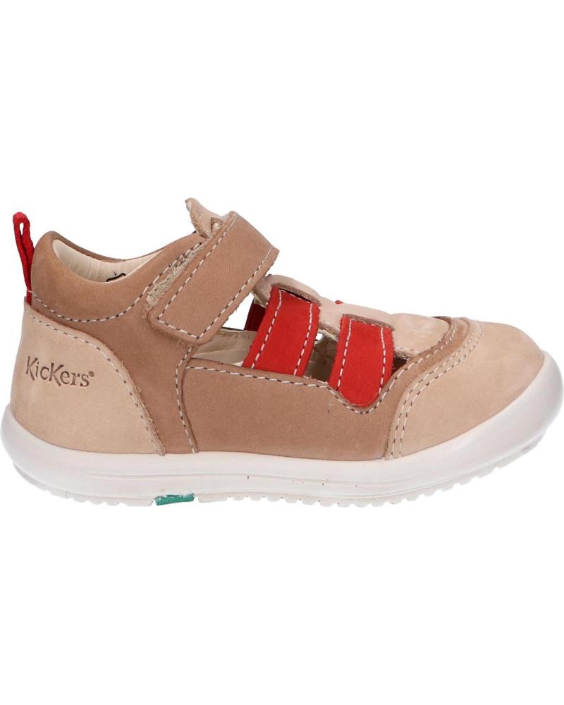 Schuhe für Mädchen und Junge KICKERS 894590-10 KLONY 113 BEIGE ROUGE