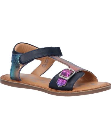 Sandali per Bambina KICKERS 784457-30 DIAZZ COW 51 BLEU FONCE METALLISE