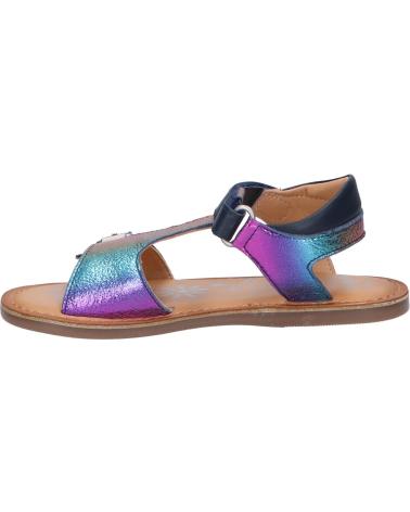 Sandali per Bambina KICKERS 784457-30 DIAZZ COW 51 BLEU FONCE METALLISE