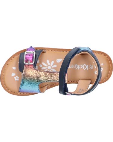 Sandali per Bambina KICKERS 784457-30 DIAZZ COW 51 BLEU FONCE METALLISE