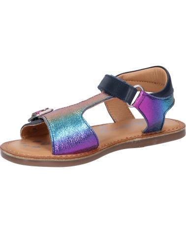 Sandali per Bambina KICKERS 784457-30 DIAZZ COW 51 BLEU FONCE METALLISE