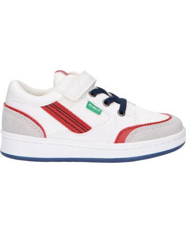 Sapatilhas de Menina e Menino KICKERS 858805-30 BISCKUIT 32 BLANC ROUGE
