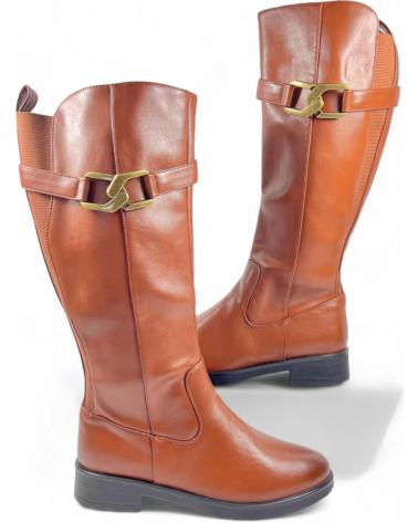 Stivali per Donna TIMBOS BOTA PLANA MUJER CUERO 130649 MARRóN