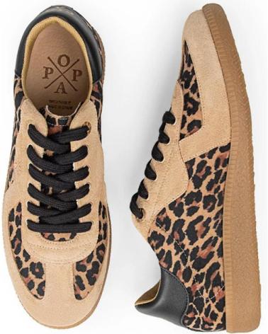Sapatilhas de Mulher POPA SNEAKERS IMPERIAL LEOPARD MUJER CUERO MARRóN