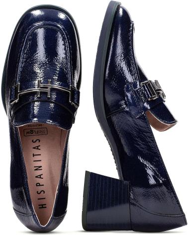 Chaussures pour Femme HISPANITAS ZAPATO MOCASIN CASUAL DE CHAROL CON TACON MIDNIGHT