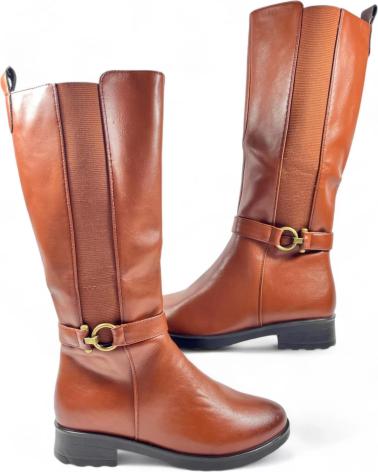 Woman boots TIMBOS BOTA PLANA MUJER CUERO 130646 MARRóN