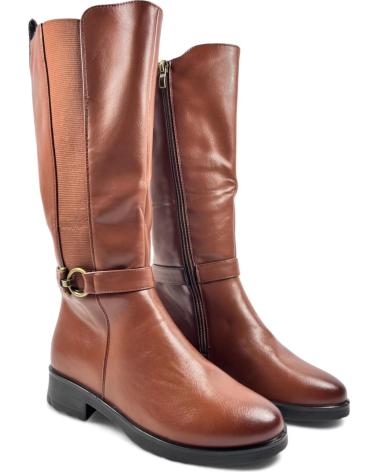Woman boots TIMBOS BOTA PLANA MUJER CUERO 130646 MARRóN