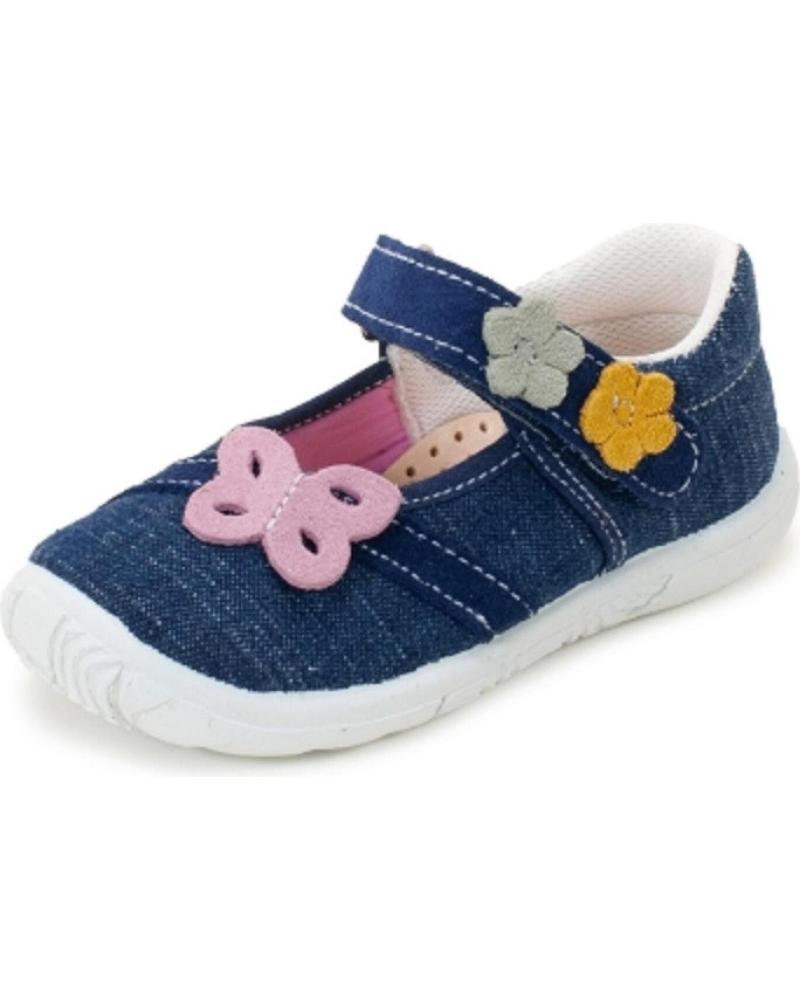 Schuhe für Mädchen ZAPY MERCEDITAS LONA MARIPOSA FLOR AB71173 VAQUERO OSCURO