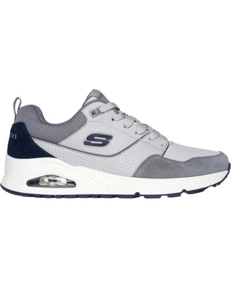 SKECHERS SAPATILHAS STREET UNO RETRO ONE 183020GRY COURO CAMURÇA MALHA CINZENTO GRI