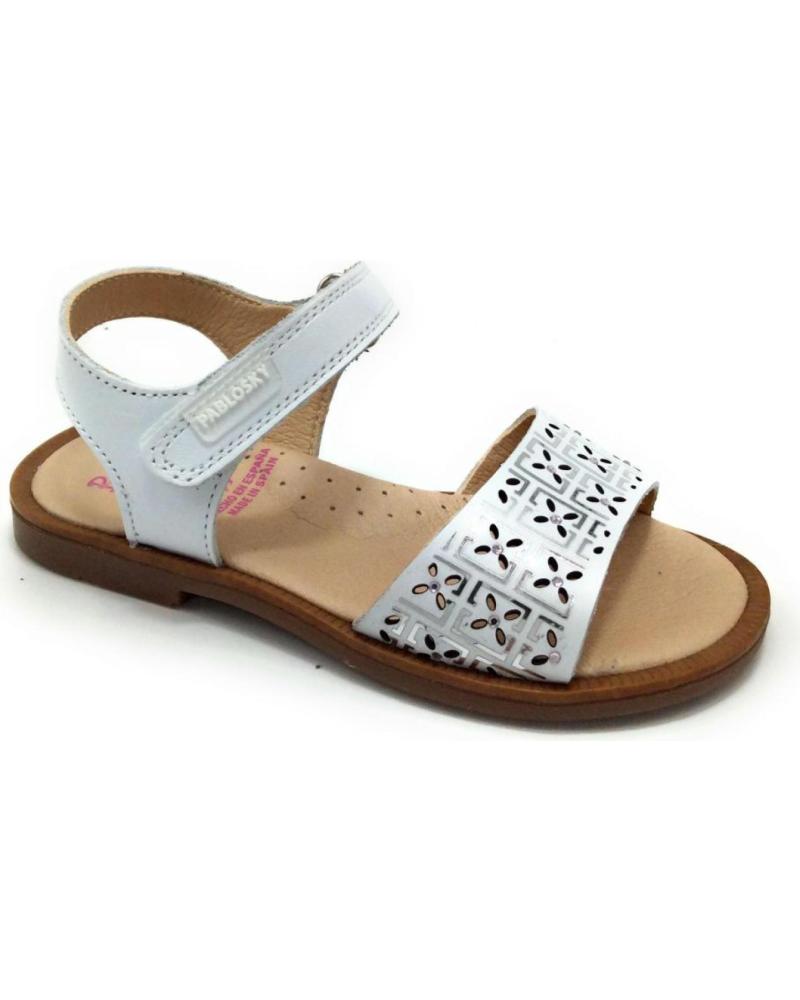 Sandalen für Mädchen PABLOSKY 077708 SANDALIA BLANCO Y PLATA VARIOS COLORES