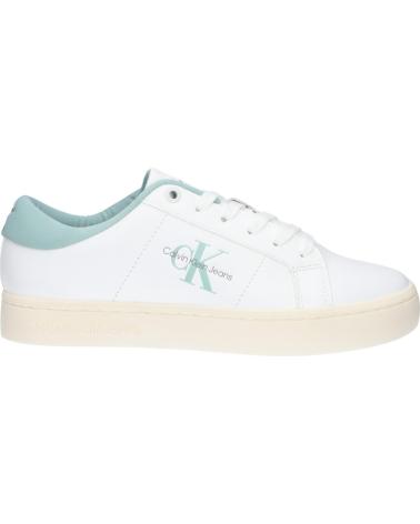 Sportivo per Donna CALVIN KLEIN YW0YW01444 CLASSIC CUPSOLE 02R BRIGHT WHITE-BLUE SURF