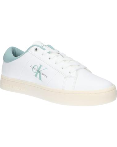 Sportivo per Donna CALVIN KLEIN YW0YW01444 CLASSIC CUPSOLE 02R BRIGHT WHITE-BLUE SURF