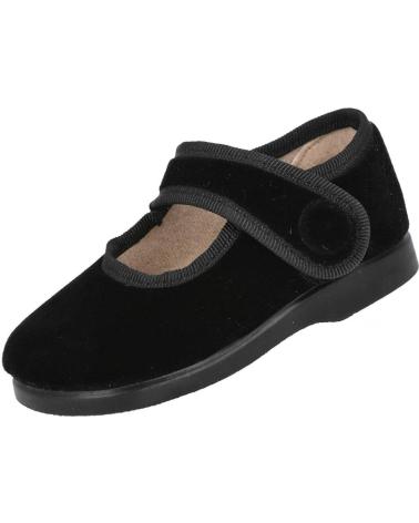 L&R SHOES 155-B SABRINAS DE VELUDO PRETO PARA MENINA NEGRO